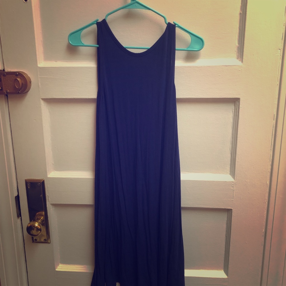 Blue High neck dress